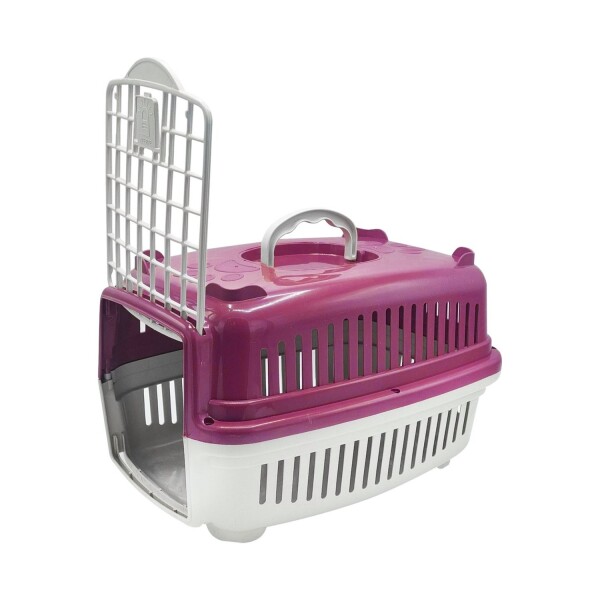 Transportadora Rígida Para Mascotas N3 Perro Gato Resistente Variante Color Bordo