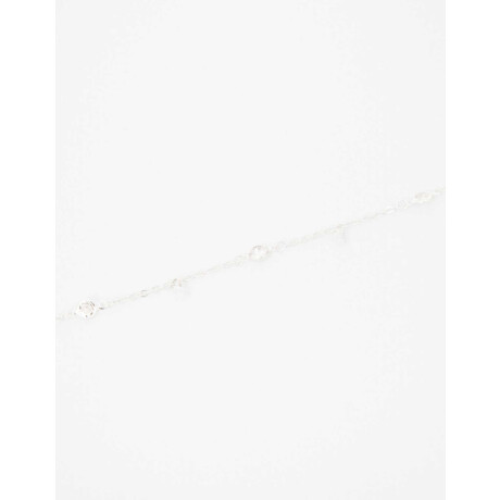 Pulsera Flexible De Corazón Cubic Plateado