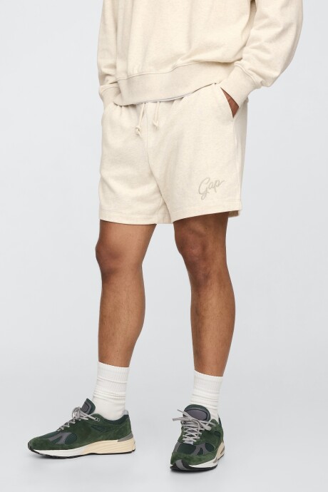 Short Deportivo Sin Felpa Logo Gap Hombre Oatmeal Heather
