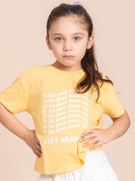Camiseta estampada Groovy Amarillo