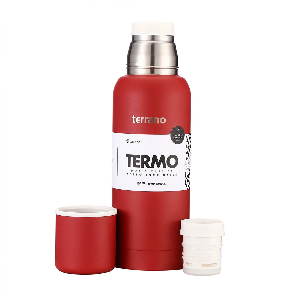 Termo Terrano 750ML Premium Slim - ROJO 