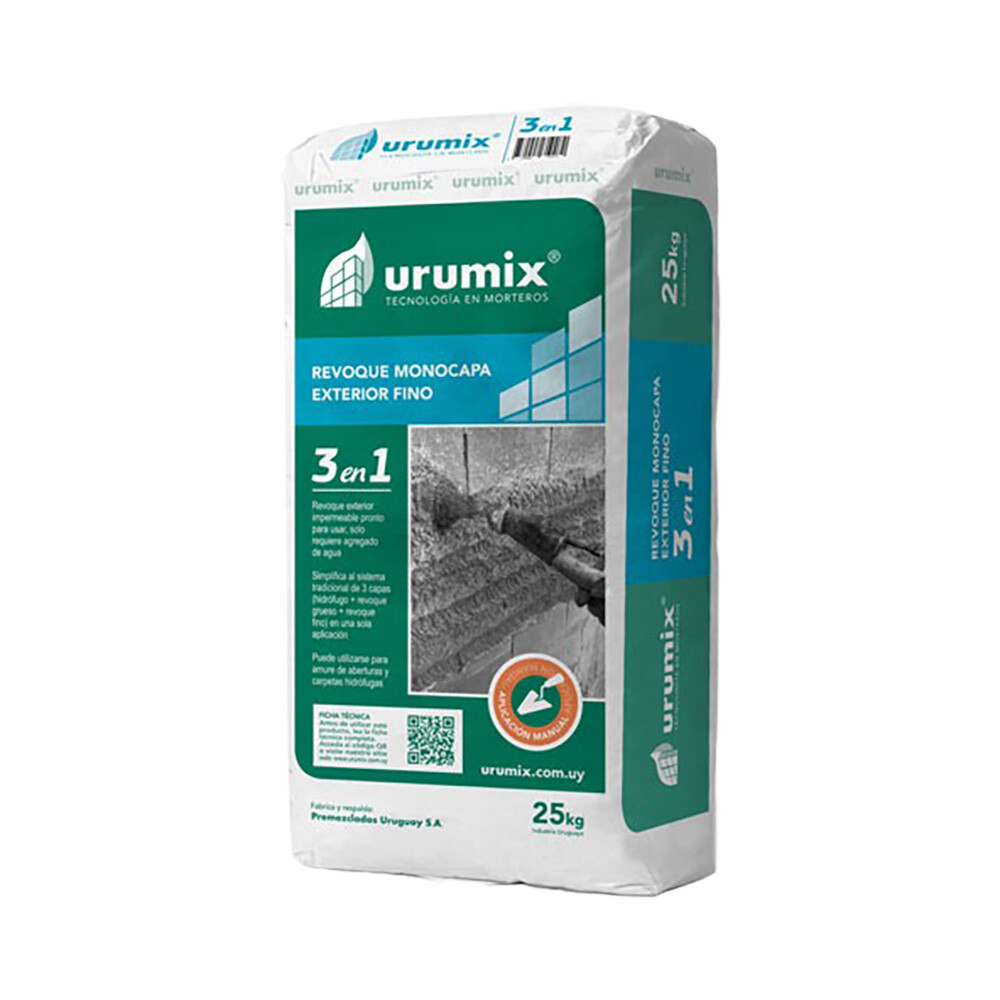 URUMIX 3 EN 1 REVOQUE MANUAL 25 KG Urumix 3 En 1 Revoque Manual 25 Kg