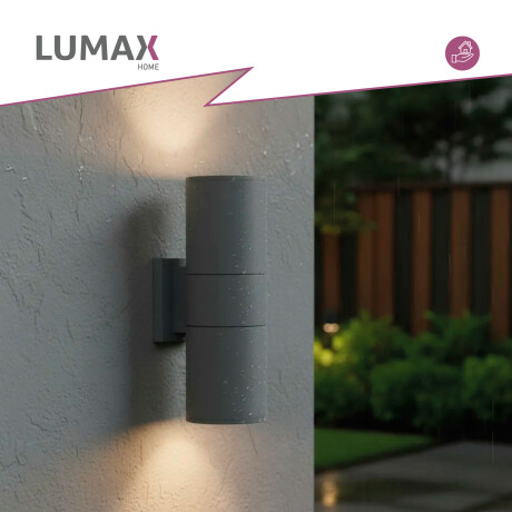 Lámpara Exterior Doble en Aluminio Lumax Modelo Stafford Gris