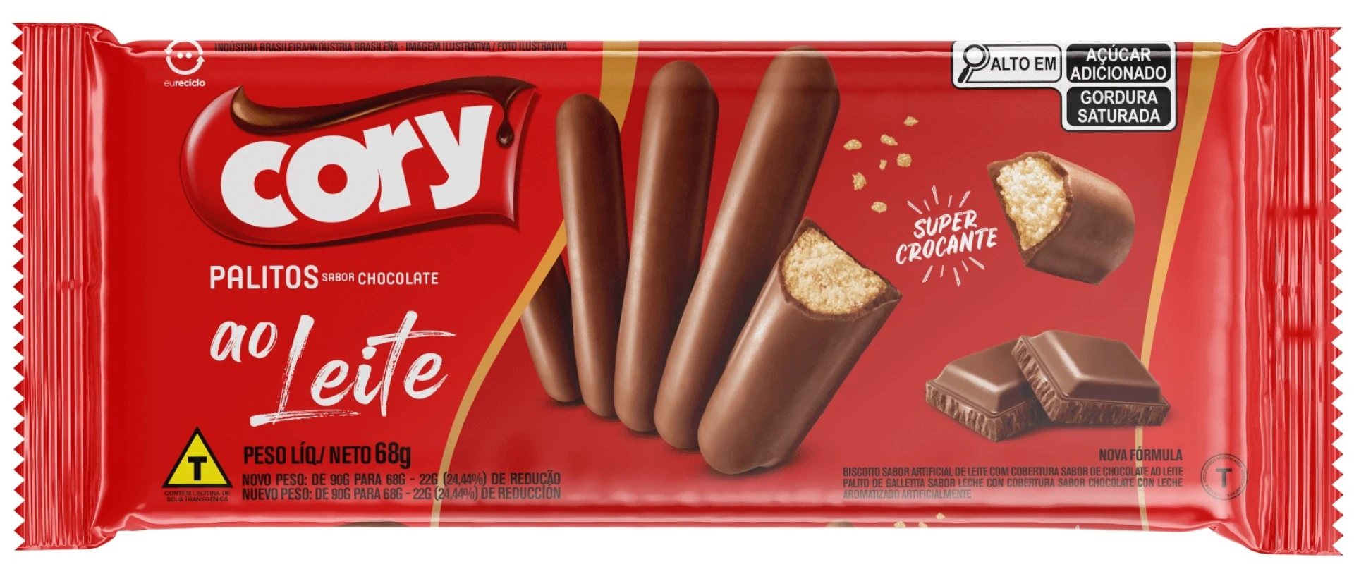 PALITOS BAÑADOS CORY 68G CHOCOLATE 