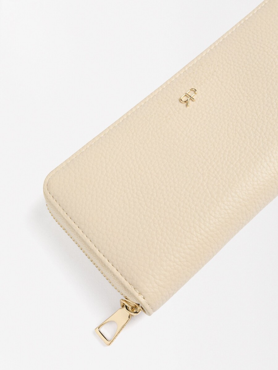 Monedero Con Cremallera beige