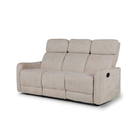 Sofá Pacific (Reclinable) - 3 cuerpos - Tela Microfibra XHR-3 (Beige)