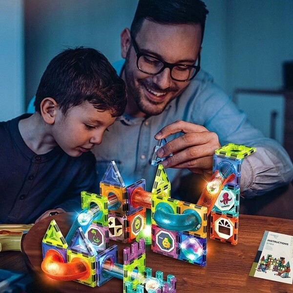 Juego Bloques Magnéticos 142 Pcs Con Luz Construcción Juego Bloques Magnéticos 142 Pcs Con Luz Construcción