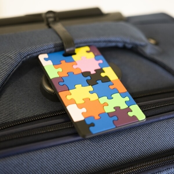 Tarjetero Identificador para valijas Verde pack up and Leave