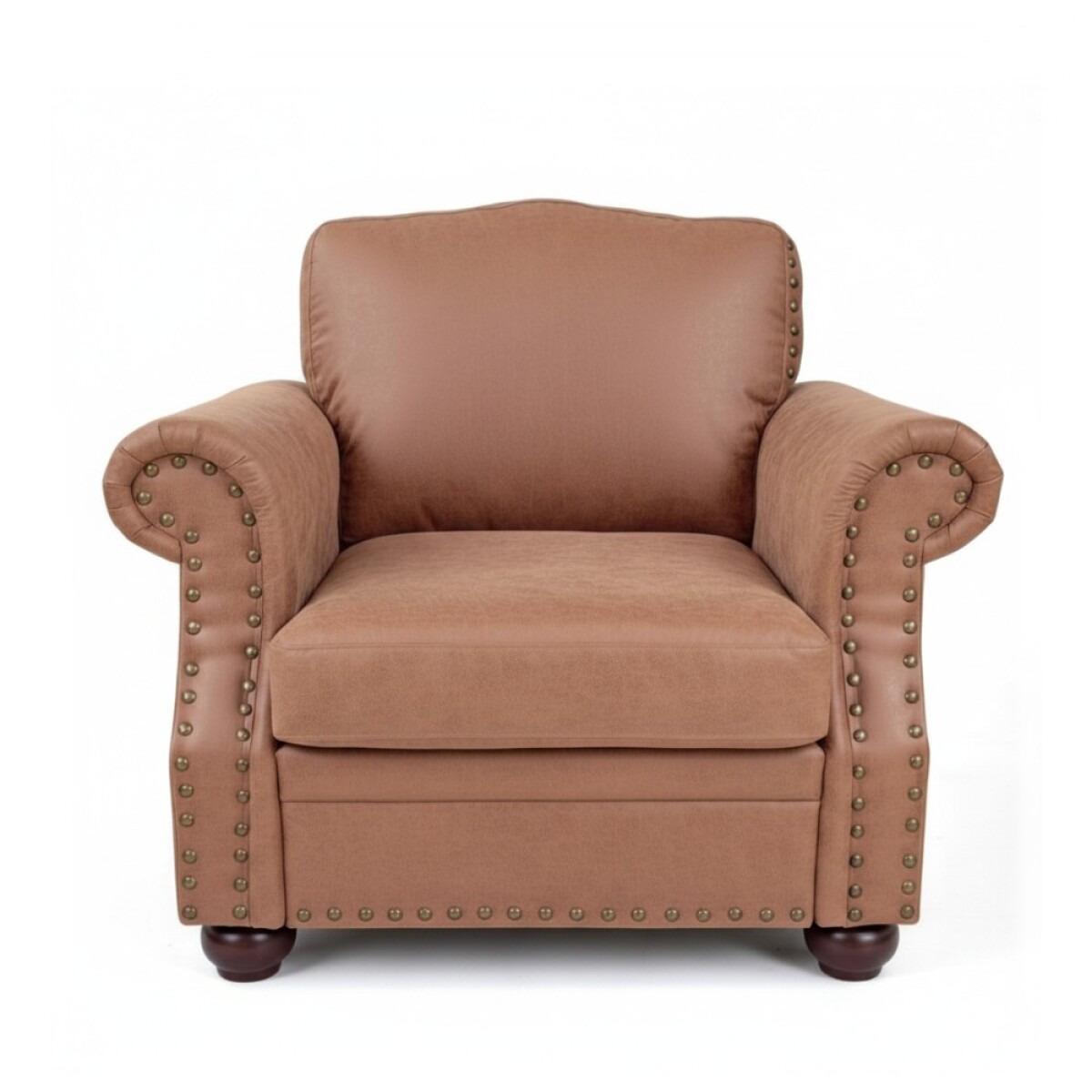 SOFÁ SILLÓN 1 CUERPO NUBUCK - CON TACHAS - BEIGE 