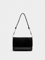 Bolso Bandolera Con Solapa negro