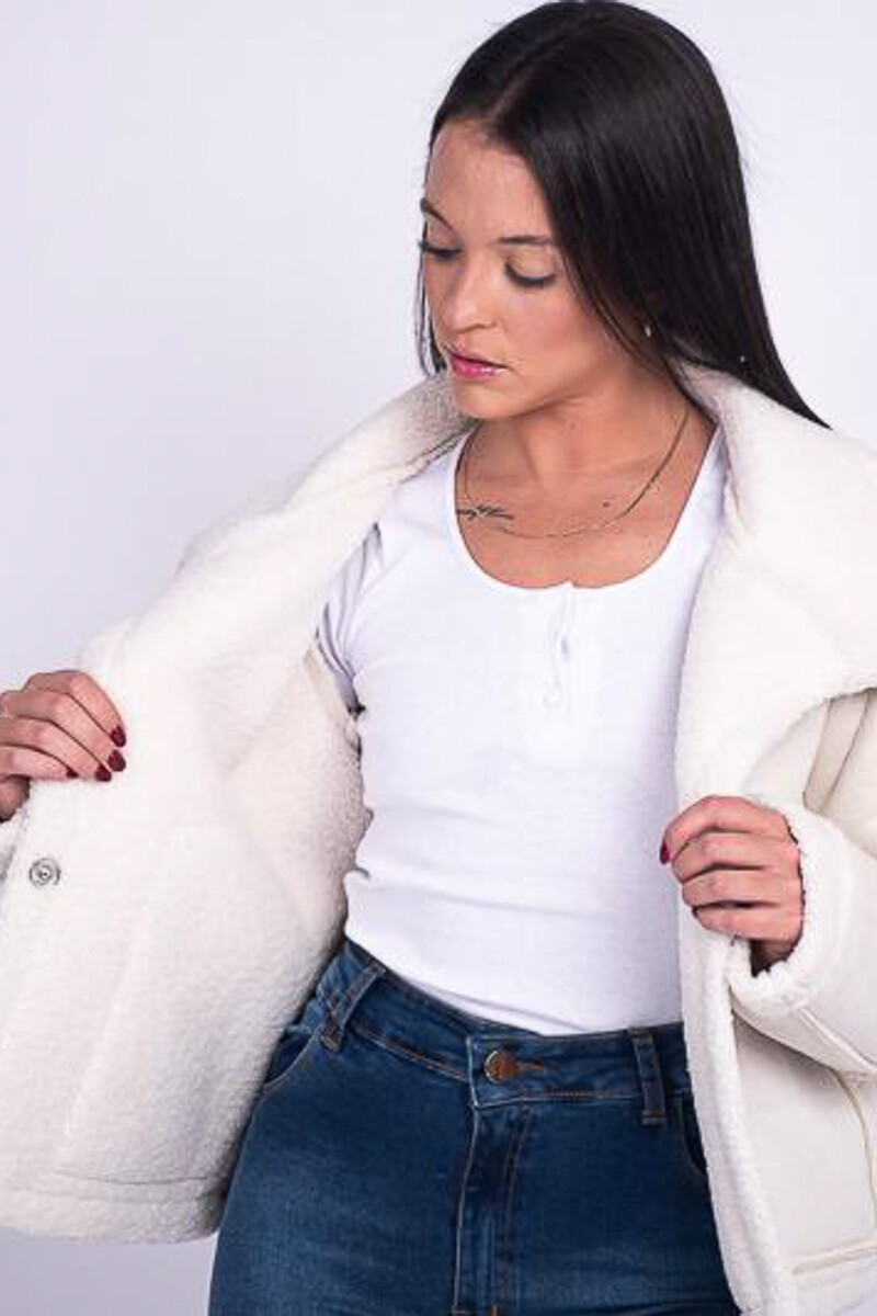 Campera corderito Blanco