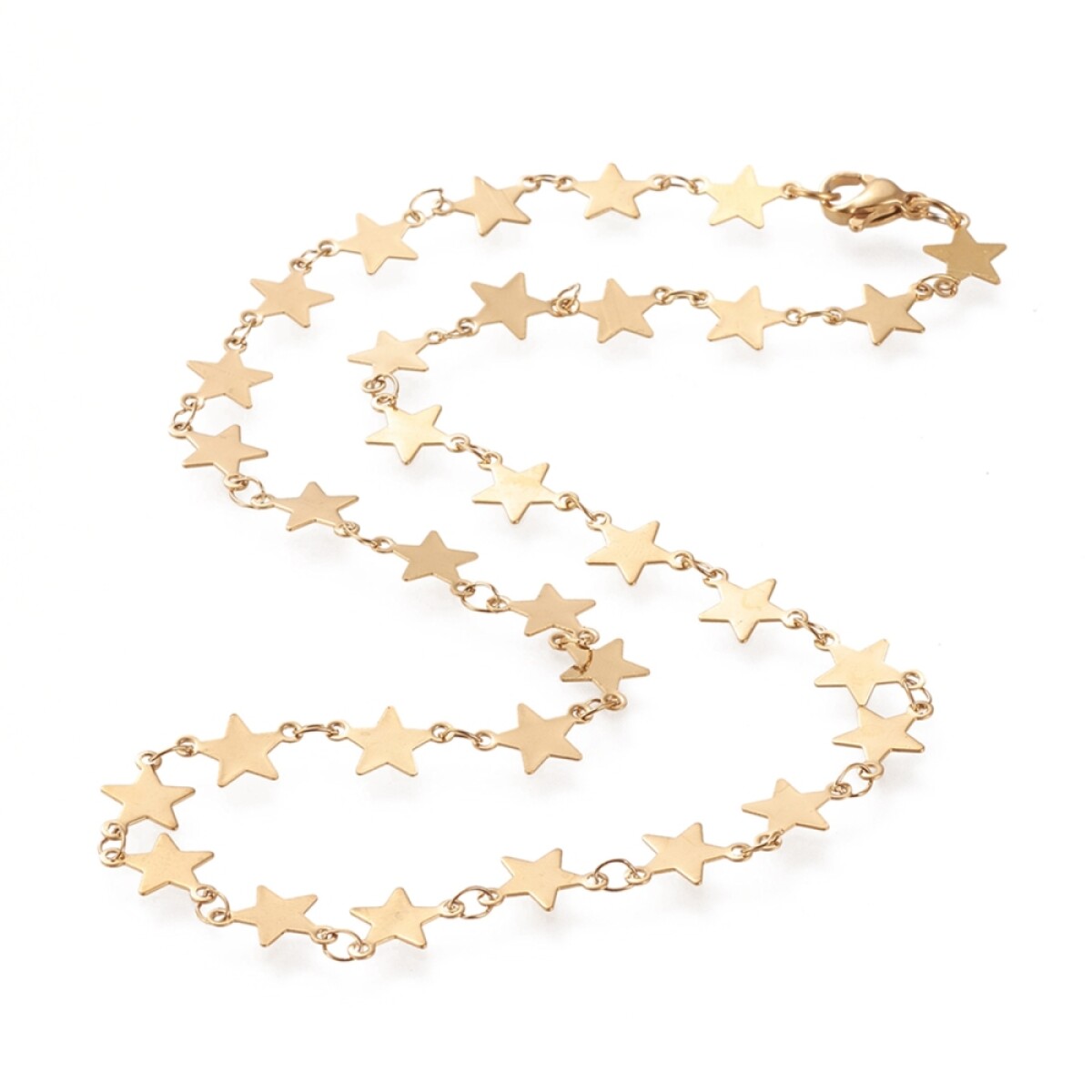 Collar ESTRELLITAS en acero dorado 