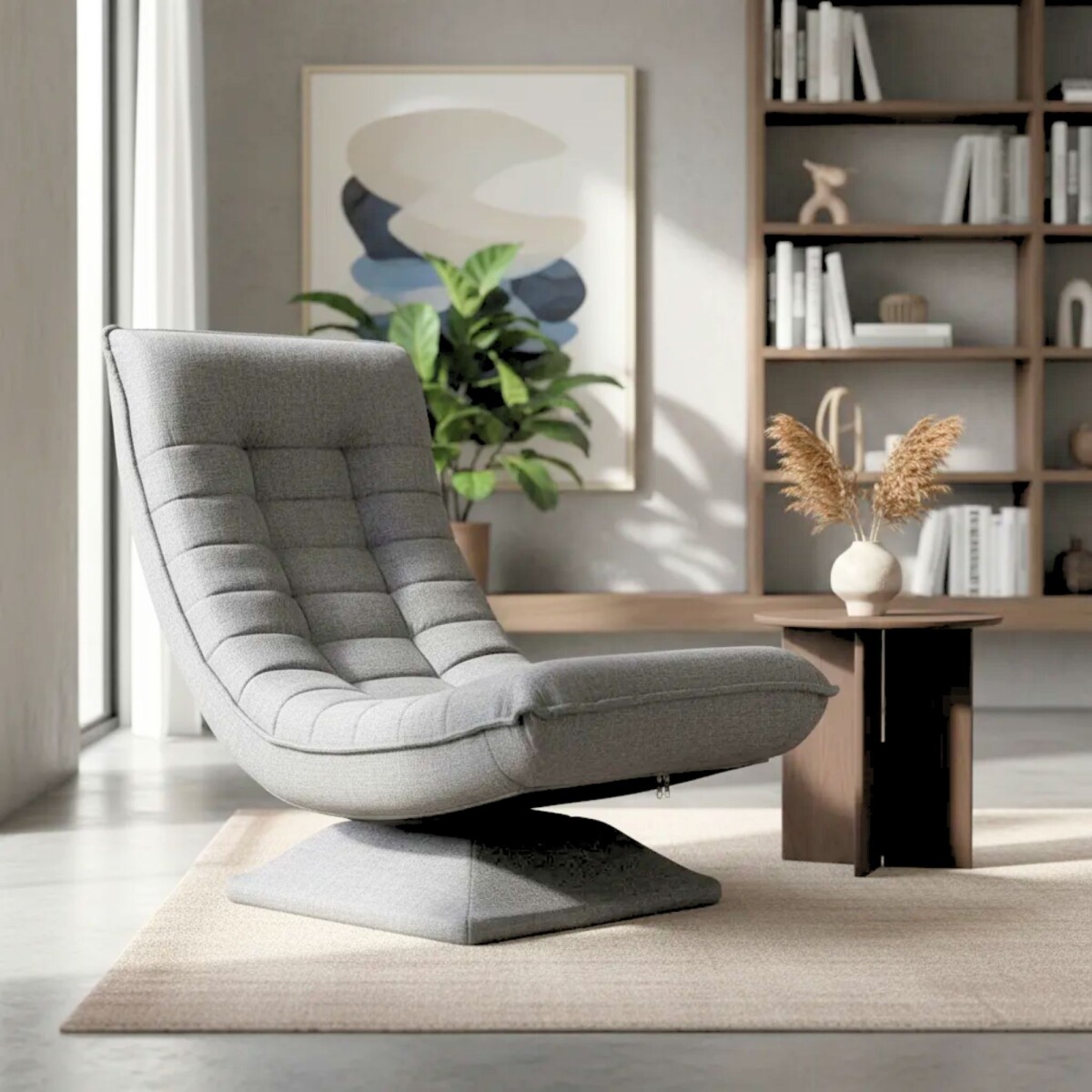 Sillon Reclinable Giratorio Aberdeen - Gris 