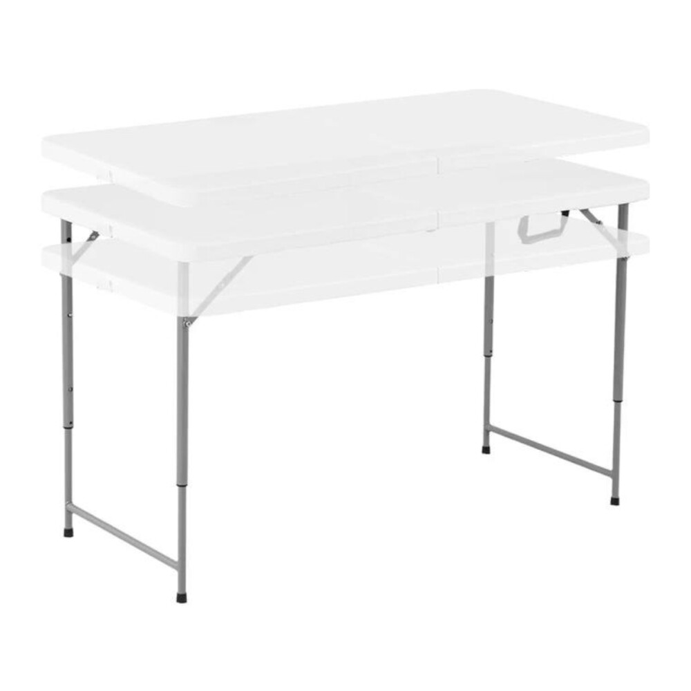 Mesa Plegable altura ajustable 120 cm Blanco Mesa Plegable altura ajustable 120 cm Blanco