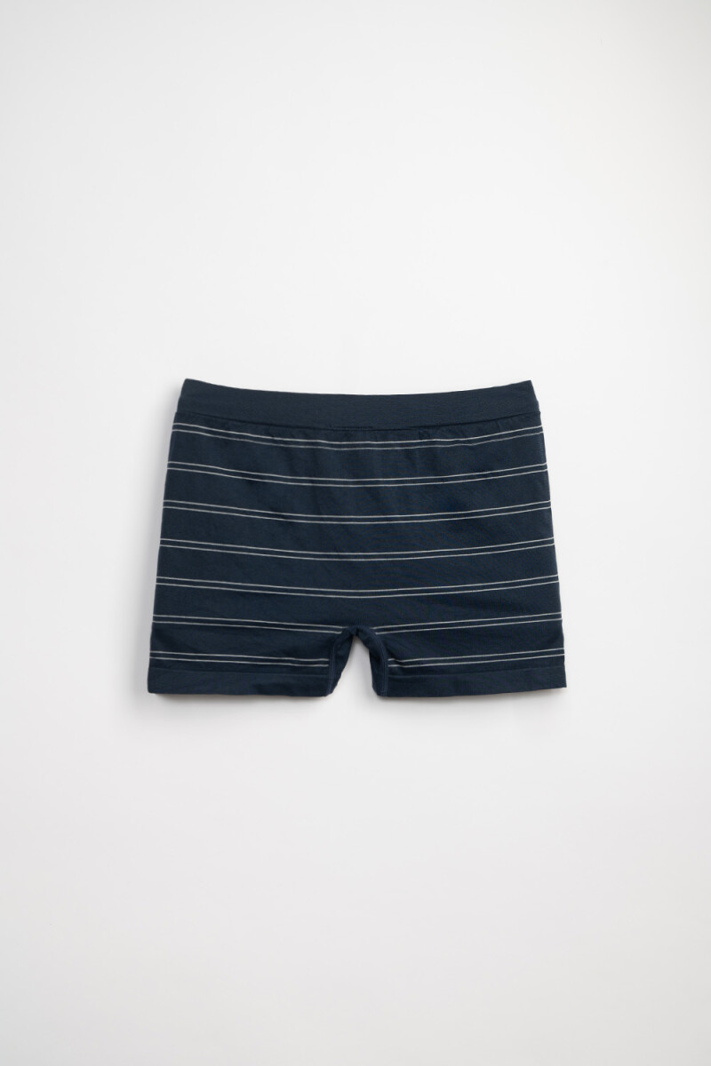 Boxer de microfibra a rayas Azul Marino