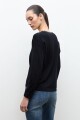 Sweater con encaje negro