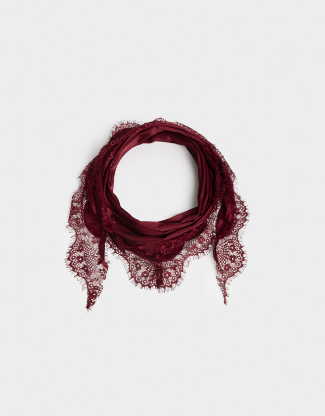 Pañuelos Raso Pañuelo Raso Encaje - Rojo Medio