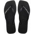 Ojotas Havaianas Slim Square Logo Metallic Negro