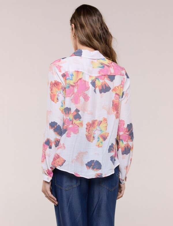 Camisa Botones Nudo BLANCO/MULTI