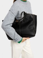 Bolso Shopper Liso Con Bolsa negro