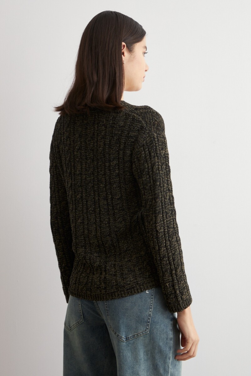 Sweater cinta estructuras verde oliva