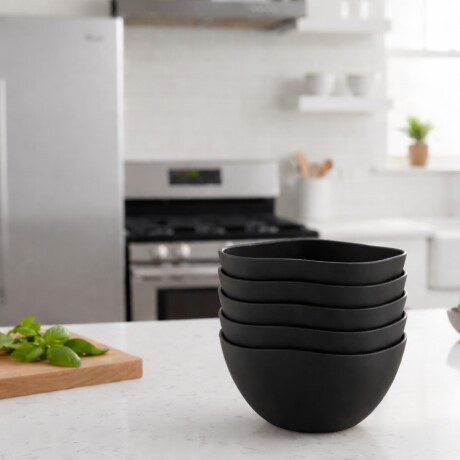 Set x6 Bowls de plástico 300ml NEGRO