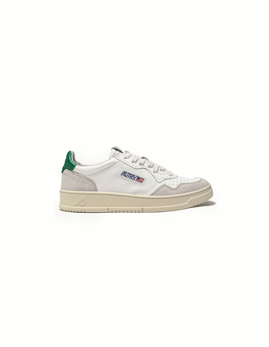 MEDALIST LOW MAN LEAT/SUEDE WH 