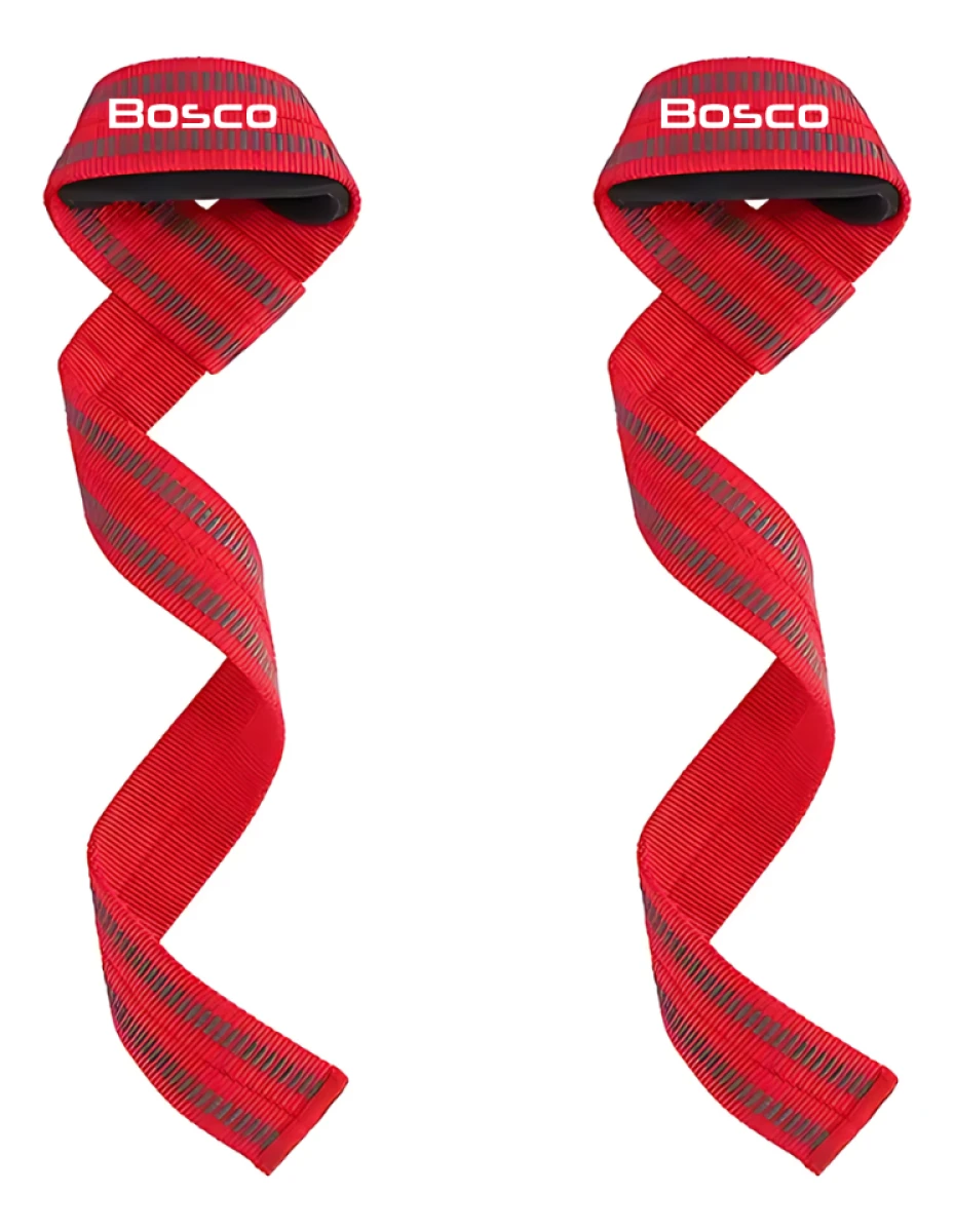 Set X2 Straps Correas Levantamiento Pesas Gym Negro - Rojo 