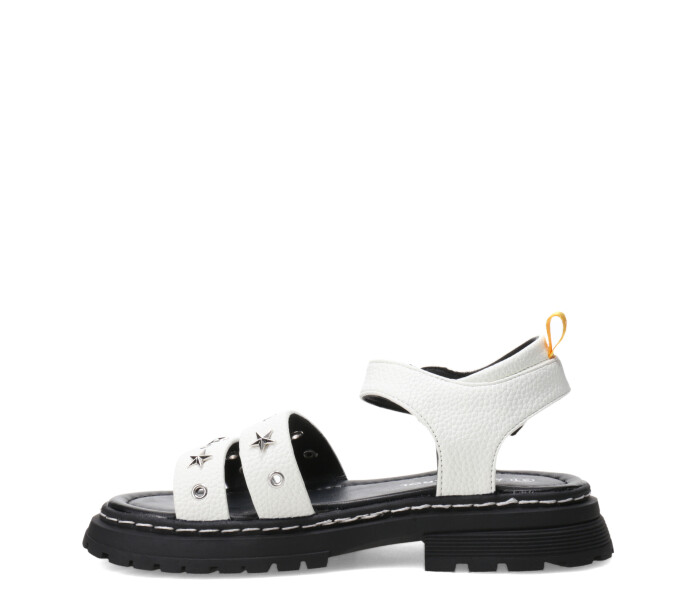 Sandalias de Niña MINI Miss Carol Tartan Con Tachas Blanco