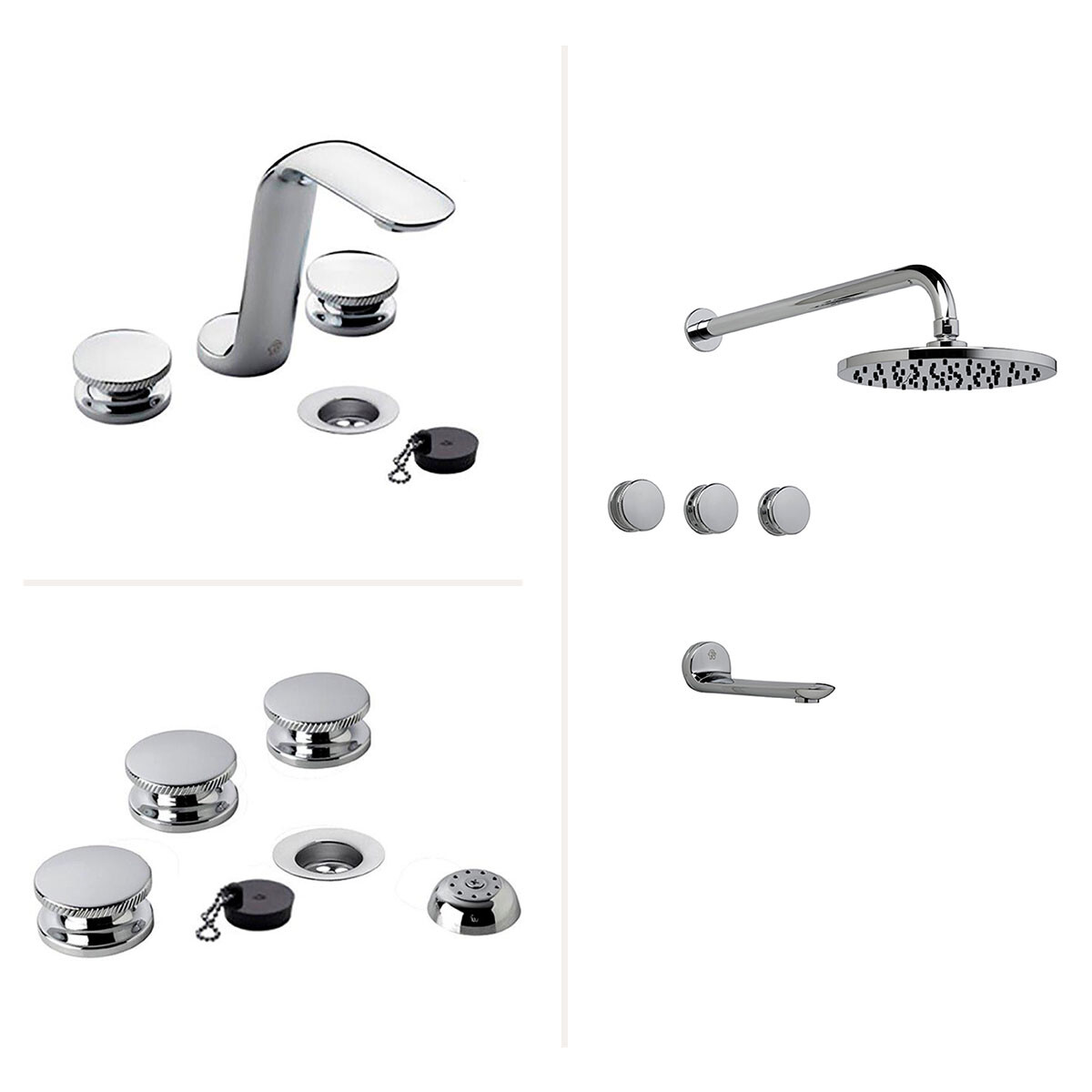 Juego De Griferia Incluye Lavatorio De Mesada Ducha Y Bidet 