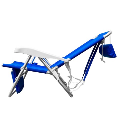 Silla Reposera Reforzada 120kg Plegable Aluminio Celeste
