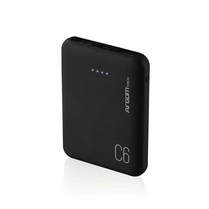 CARGADOR DE BATERÍA EXTERNO C6,ULTRA COMPACTO, 6000 MAH, NEGRO 001