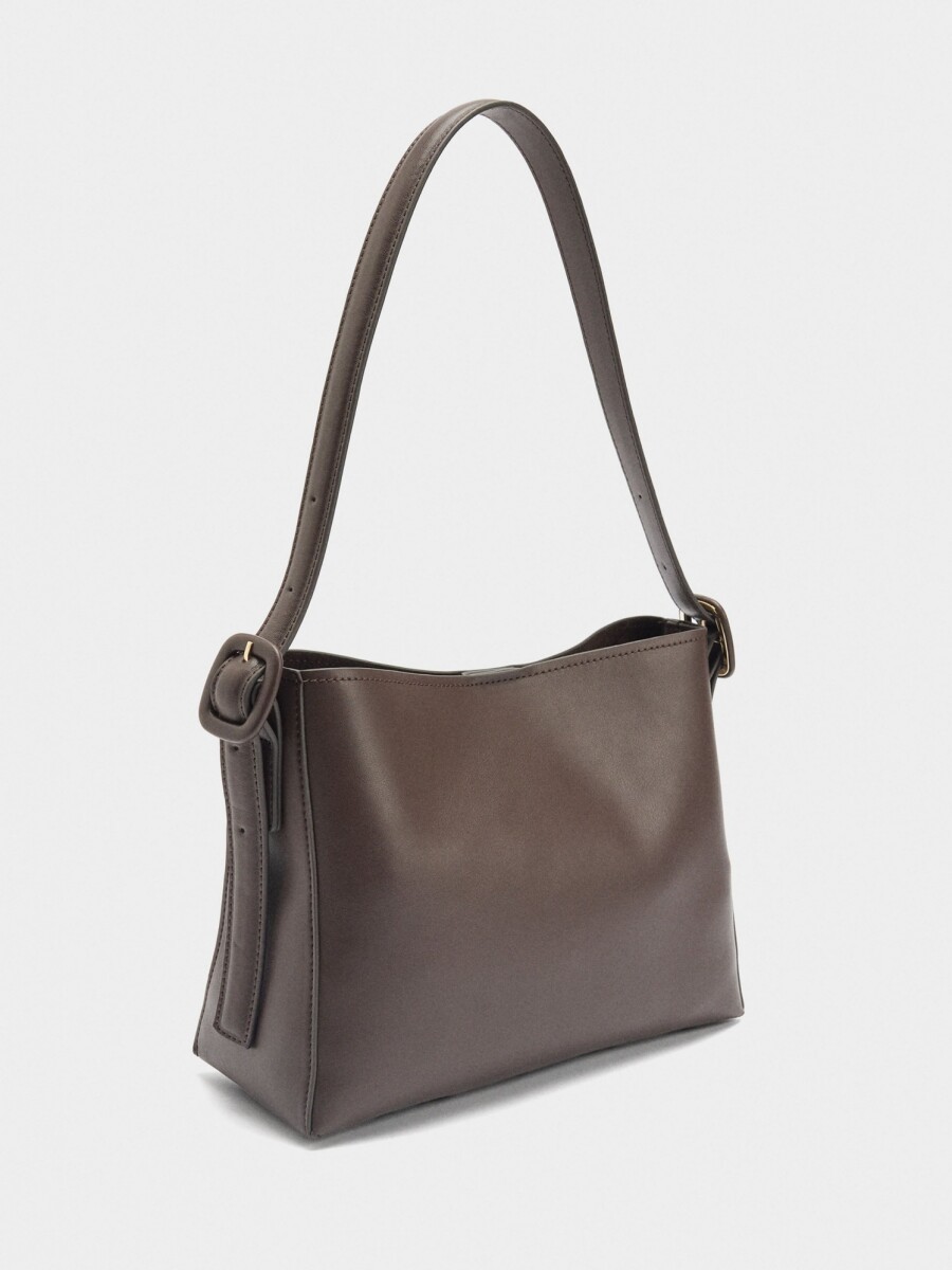 Bolso De Hombro Liso marron