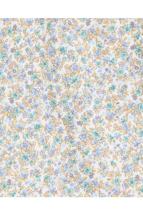 Body de algodón manga larga con volados, diseño floral Body de algodón manga larga con volados, diseño floral