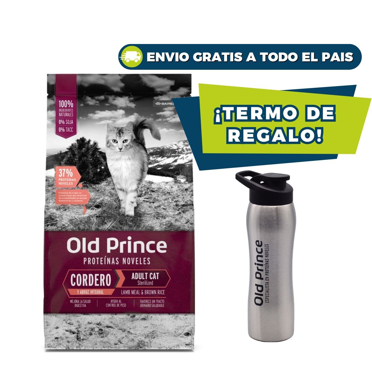 OLD PRINCE GATO ADULTO CASTRADO CORDERO 7.5 KG 