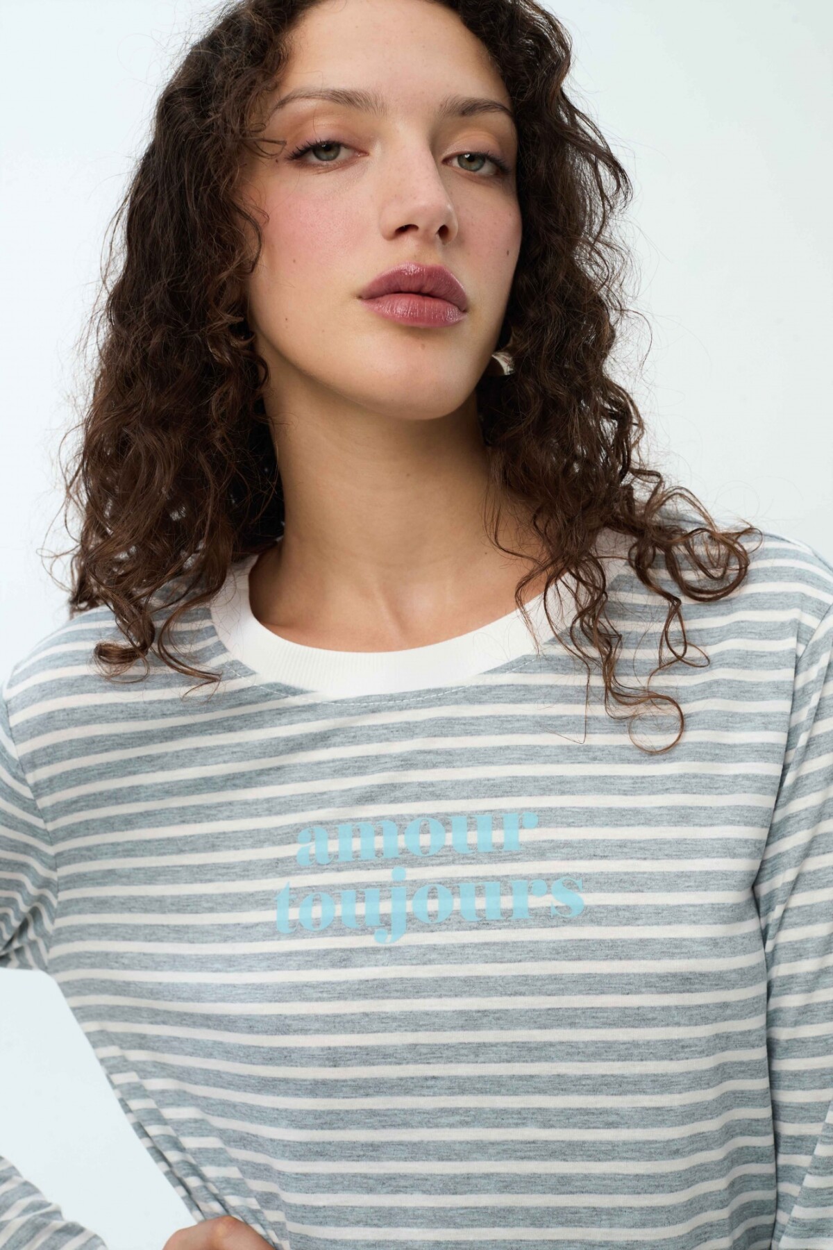 Camisón Andy Blanco/Gris