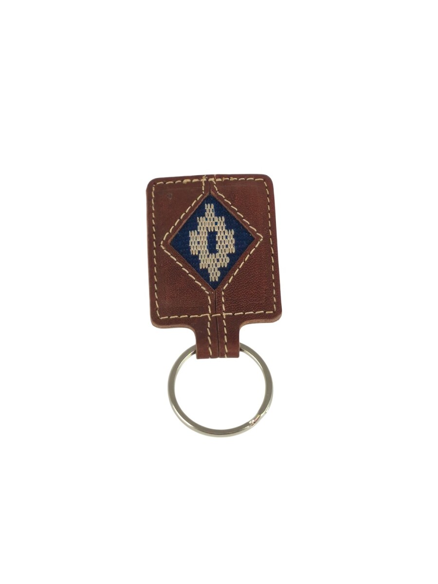 llavero de cuero rectangular - Marrón 