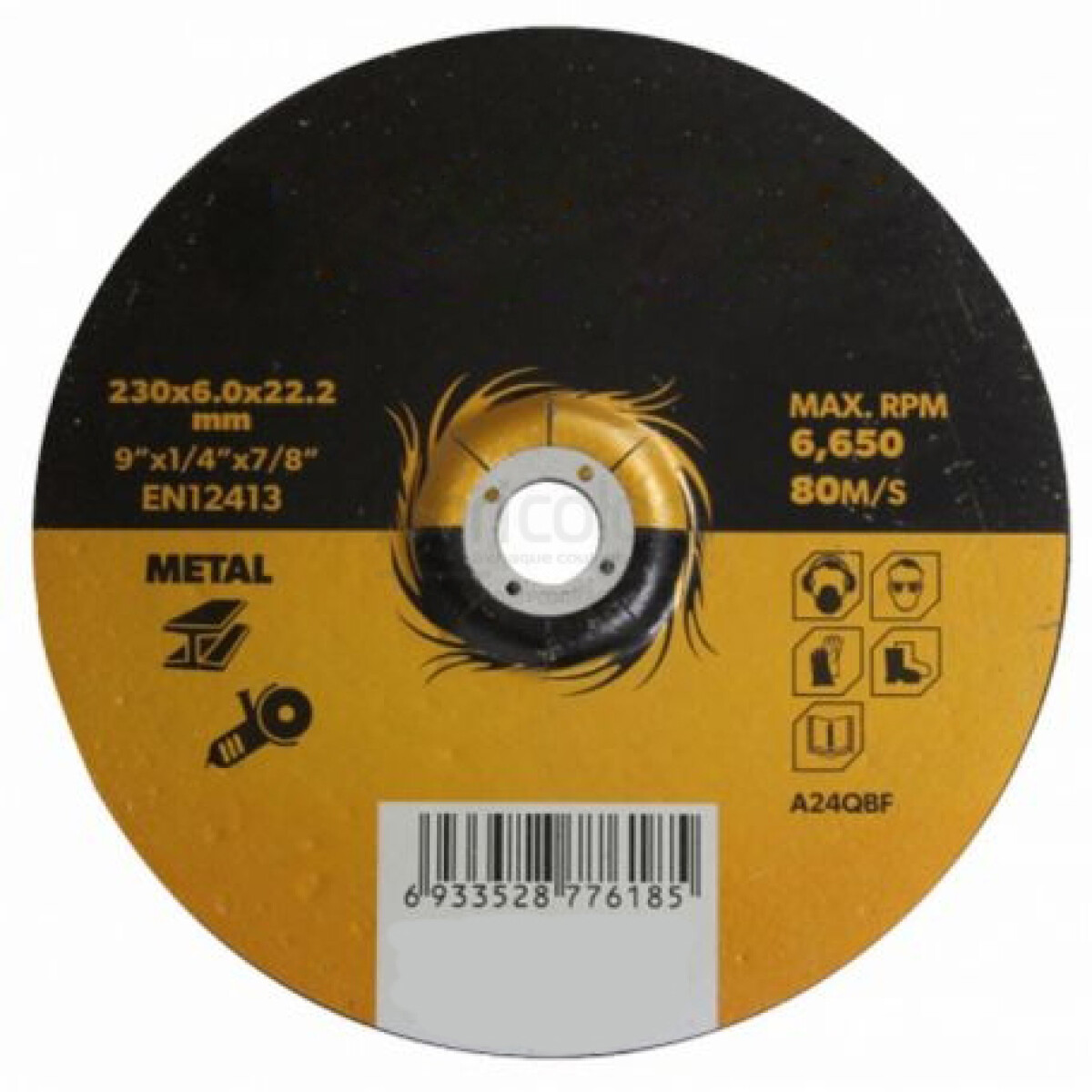 TOLSEN DISCO DESBASTE METAL 230mmX6.0X22.2 