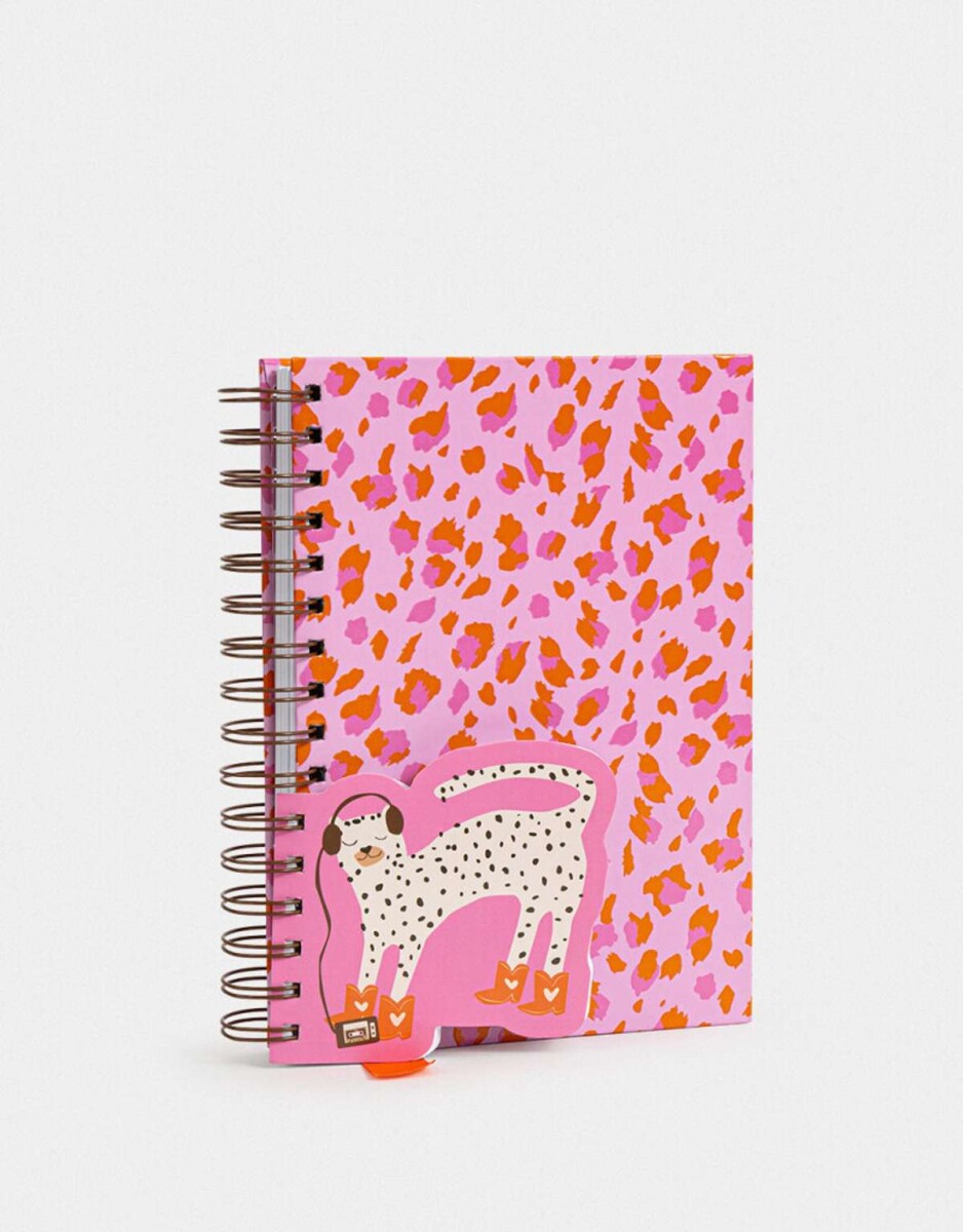 Cuaderno A5 Anillado Con Memo Con Formita Y Stickers - Rosa Claro 