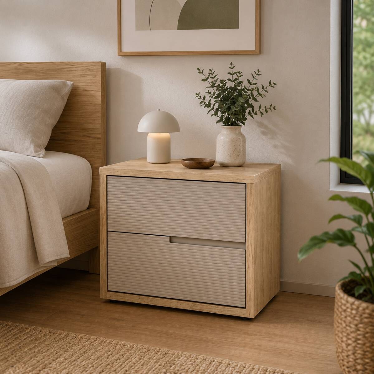 Mesa de Luz Concept - 2 Cajones - Hanover y Fendi 