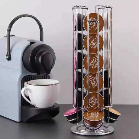 Soporte Dispensador Porta Cápsulas de Café Dolce Gusto x18 Plateado