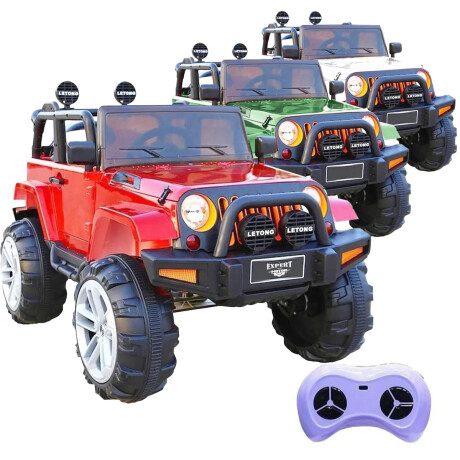 Auto A Batería Todo Terreno Con, Luz y Control Remoto Rojo