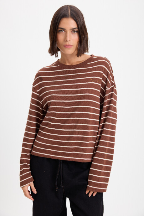 Tshirt Duo Marron/Beige