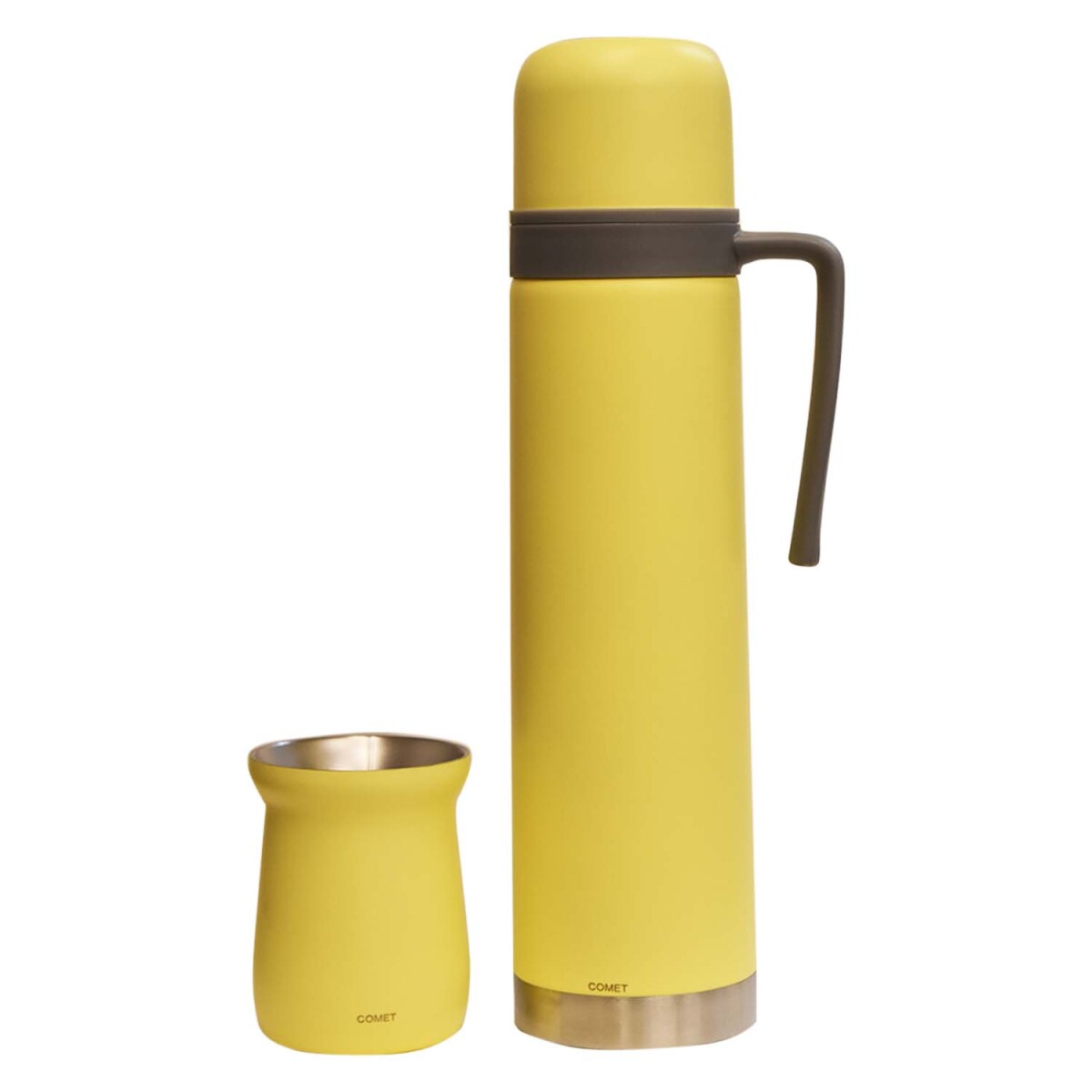 Combo Comet Acero Inox Termo 750Ml Manija Fija + Mate 160Ml - Amarillo 