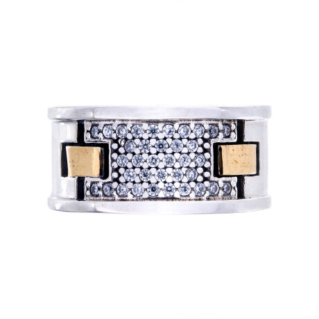 Anillo de plata 925 y double con circonias Anillo de plata 925 y double con circonias