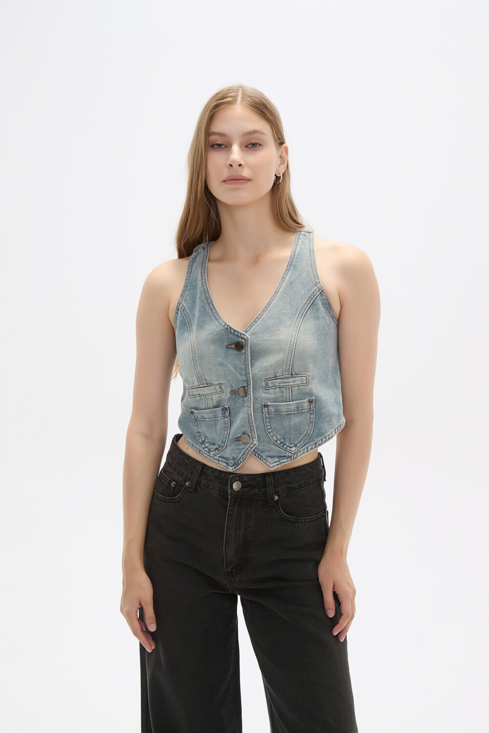 Chaleco Callista Azul Grisaceo