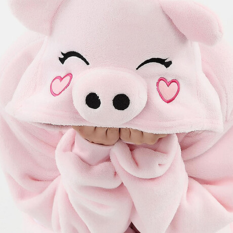 Set Infantil con Pijama Entero Cerdito + Pantuflas Unicornio Blanco