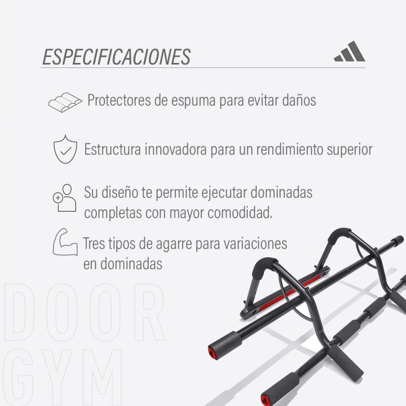 Barra Dominadas Para Puertas Adidas Negro
