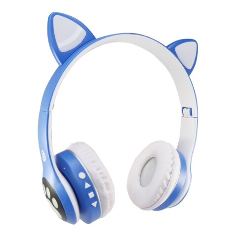 Auricular Bluetooth Goldtech Orejitas Gato Inalambricos Mic Variante color Azul