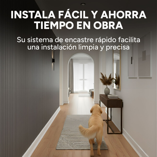 Revestimiento Wpc Simil Madera Wall Panel Lambrin 2.90x16.7 Color Gris Espiga